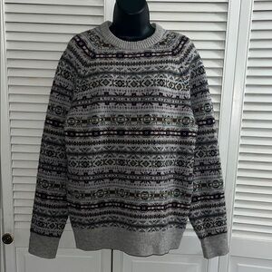 J. Crew Men’s Fair Isle Lambs wool Crewneck sweater